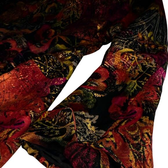 Chico’s Bohemian Paisley Velvet Jacket Women’s 2 Large Jeweled Floral Fall Coat - Picture 8 of 8